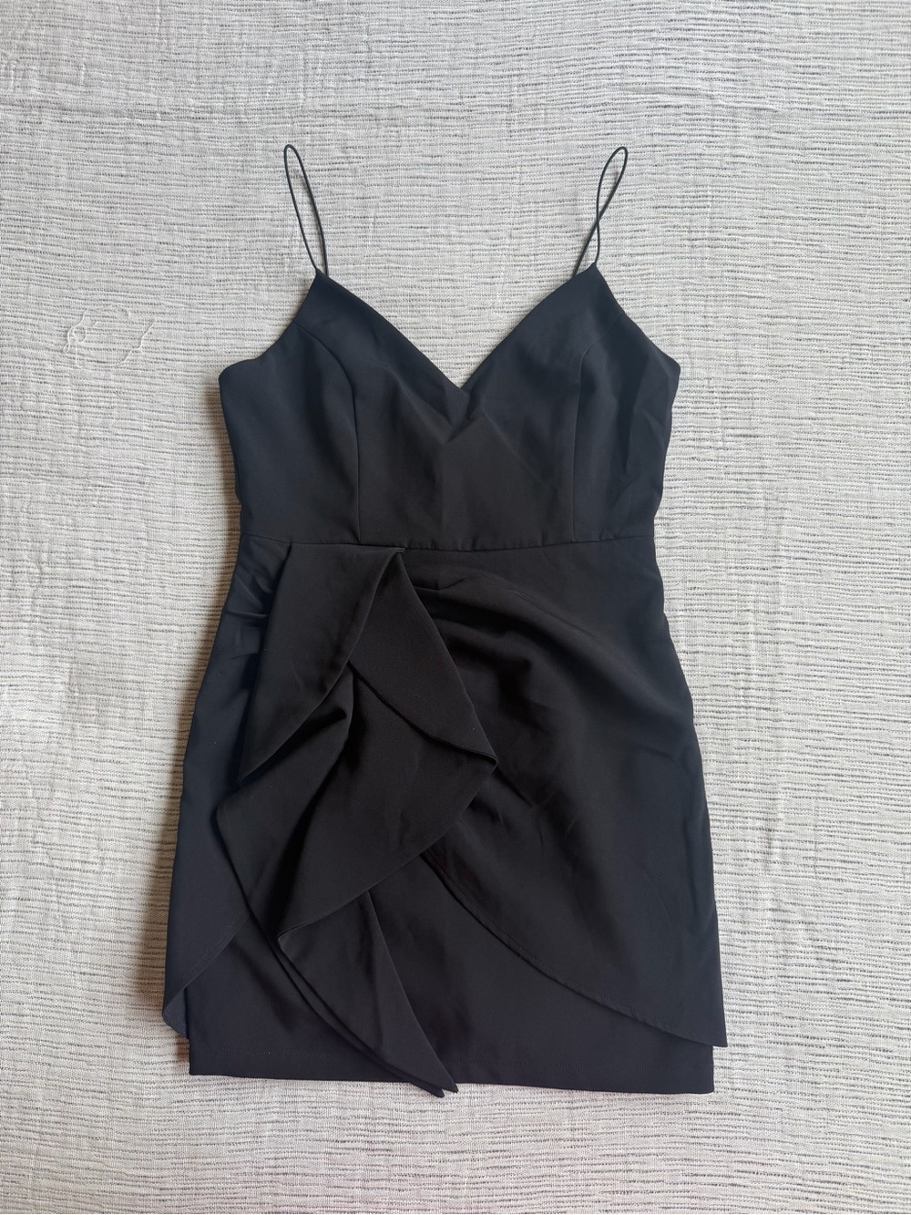 Lulu's Black Spaghetti-Strap Ruffle Mini Dress